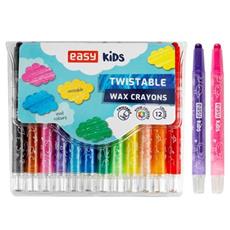 EASY Kids TWIST Mechanick vysouvac voskov pastelky, 12 barev