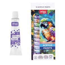 EASY Akrylov barvy 12 ml, 12 barev (6 pastel, 6 metal)