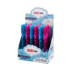 EASY WAY Přepisovatelné kuličkové pero, modrá náplň, 0,5 mm, 24 ks v balení, modrá/růžová
