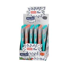 EASY FANCY Kuličkové pero, modrá semi-gel náplň, 0,7 mm, 24 ks v balení, oranžové-tyrkysové
