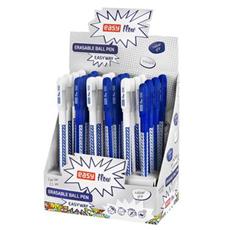 EASY WAY Přepisovatelné kuličkové pero, modrá náplň, 0,5 mm, 24 ks v balení, modrá/bílá