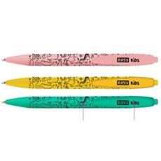 EASY Kids FANCY Kuličkové pero, modrá semi-gel náplň, 0,7 mm, 24 ks v balení, růžové-žluté-zelené